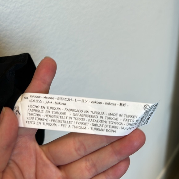 Zara Black Jacquard Blouse with Lace Detail and Tie XS - Picture 4 of 5